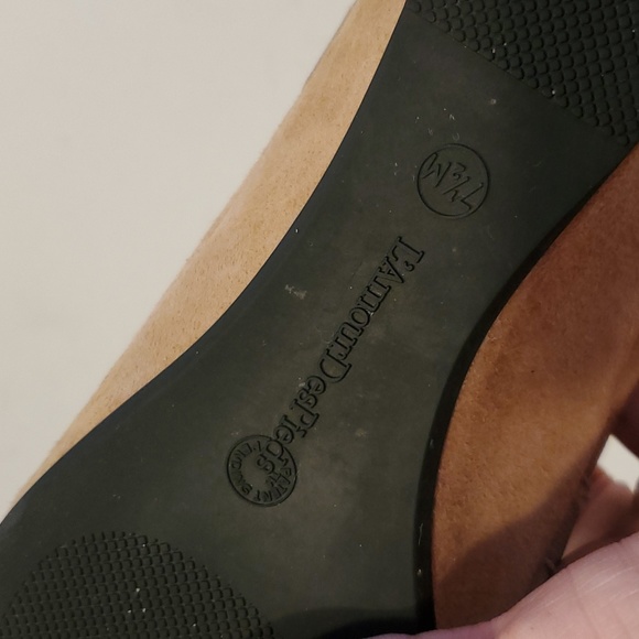 L’Amour Des Pieds Berency Suede Tan Strappy Wedge Size 7.5M - Picture 9 of 9